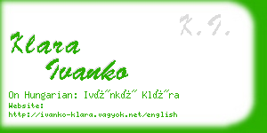 klara ivanko business card